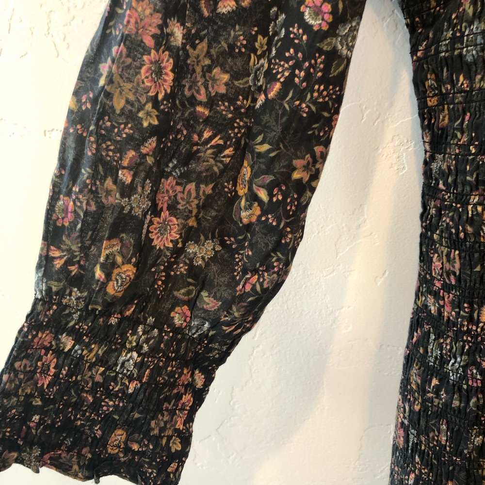 Veronica Beard Farha Black Floral Smocked Mini Dress size 12 - Picture 8 of 13